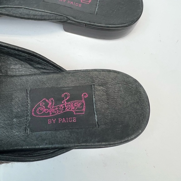 PAIGE Black / Brown Slippers with Pink Logo Size M - Picture 5 of 13